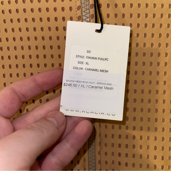 Acacia Swimwear Ehukai Mesh Body Suit Swimsuit Caramel Mesh Size XL - Picture 2 of 10